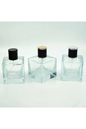 PARFÜM ŞİŞESİ 100 ML (20 ADET) ŞEFFAF KÜP KOLAY KAPAMA BOŞ ŞİŞE