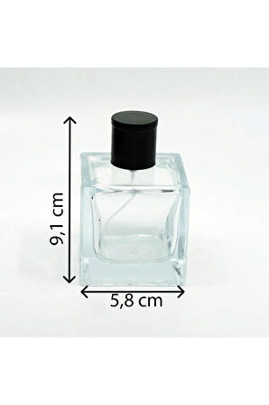 PARFÜM ŞİŞESİ 100 ML (20 ADET) ŞEFFAF KÜP KOLAY KAPAMA BOŞ ŞİŞE