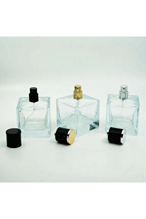 PARFÜM ŞİŞESİ 100 ML (20 ADET) ŞEFFAF KÜP KOLAY KAPAMA BOŞ ŞİŞE