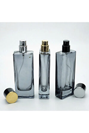 PARFÜM ŞİŞESİ 50 ML (20 ADET) SİYAH BOYALI TOWER KOLAY KAPAMA BOŞ ŞİŞE