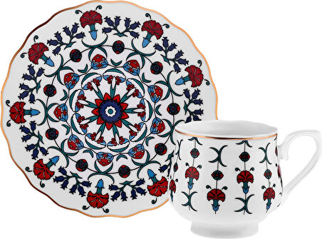 Karaca Ebruli 6 Kişilik Kahve Fincanı 100 ml