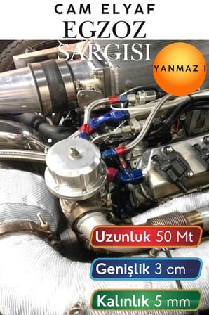 50 Metre 3 cm Cam Elyaf Egzoz Sargısı Manifold Sargı Bezi Yanmaz Bant 5 mm Kalınlık Isıya Dayanıklı Yanmaz Isı Yalıtım Bandı Motorsiklet Araba Egzoz Koruma Bezi Termal Sargı