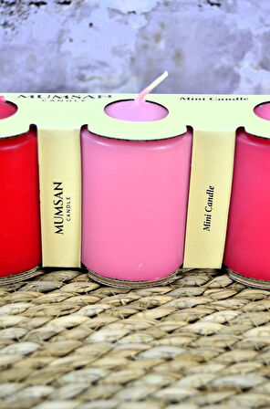 Silindir Mumu 3 lü Baton Mum 50mm Çap 70 mm Boy Gövde boya Geçişli Renkli Baton Mum (3’lü Hediyelik Set)