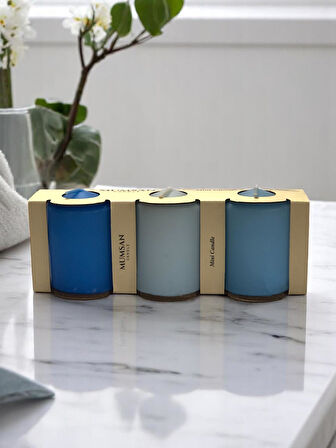Silindir Mumu 3 lü Baton Mum 50mm Çap 70 mm Boy Gövde boya Geçişli Renkli Baton Mum (3’lü Hediyelik Set)