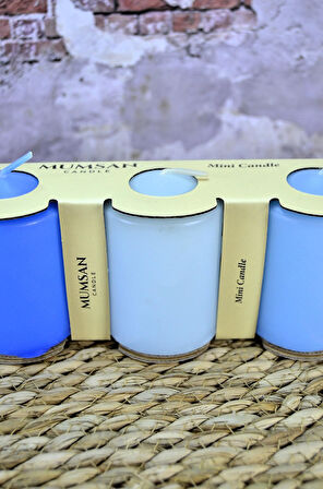 Silindir Mumu 3 lü Baton Mum 50mm Çap 70 mm Boy Gövde boya Geçişli Renkli Baton Mum (3’lü Hediyelik Set)