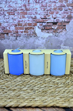 Silindir Mumu 3 lü Baton Mum 50mm Çap 70 mm Boy Gövde boya Geçişli Renkli Baton Mum (3’lü Hediyelik Set)