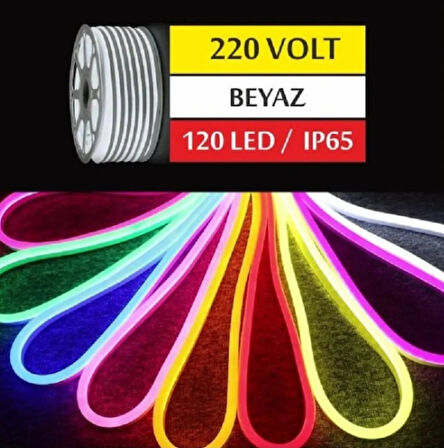 50 Metre 8x16mm 220 Volt Hazır Fişli Neon Led