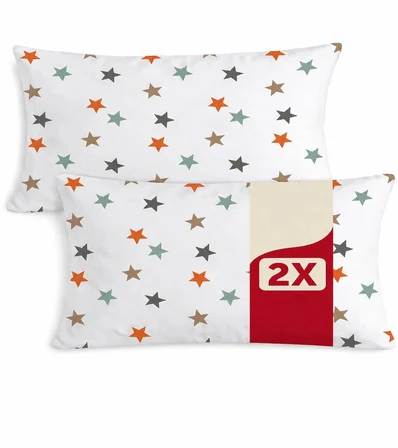 More Home Müslin Bebek Yastık Kılıfı  2 Adet  35X45  Yıldız  Desenli