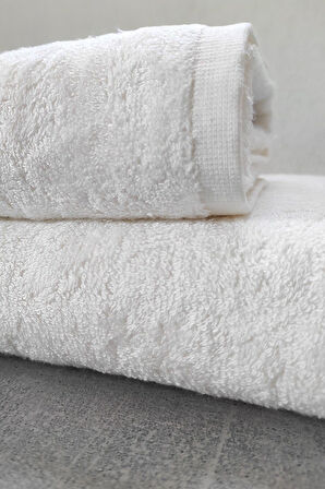 2'li Set Banyo Havlusu - Bambu & Nakışlı Banyo Havlu Seti - 2'li Çeyiz Seti - Tivoli Lisette - Ekru