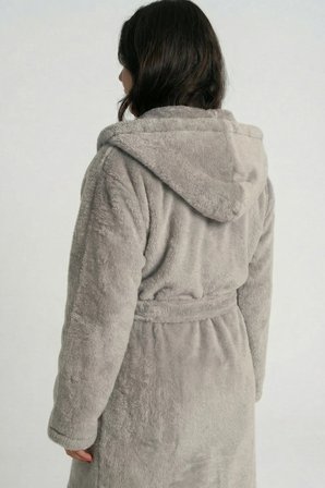 Kapüşonlu Wellsoft Sabahlık & Peluş Bornoz - Yumuşak, Polar Unisex Sabahlık-Gri