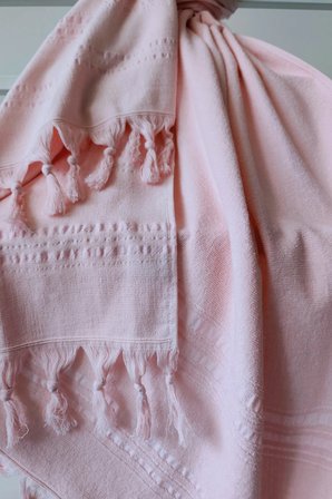 Sevim Açık Pembe Çizgili Peştamal 90x170 cm %100 Pamuk
