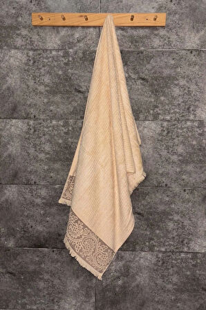 Bambu Banyo Havlusu - Püsküllü & Ekstra Yumuşak & Süper Emici - 70x140 cm - Ekru