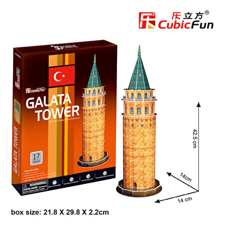 Cubic Fun 3D 17 Parça Puzzle Galata Kulesi