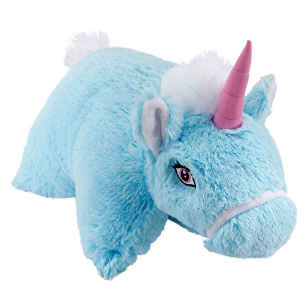 Unicorn Katlanır Yastık Peluş Mavi
