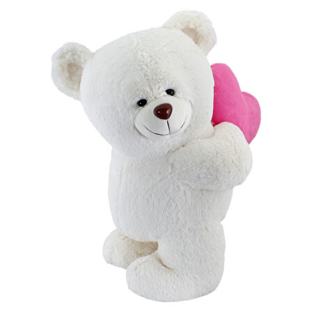 Arkada Kalp Tutan Ayakta Peluş Ayı 55 cm - Krem