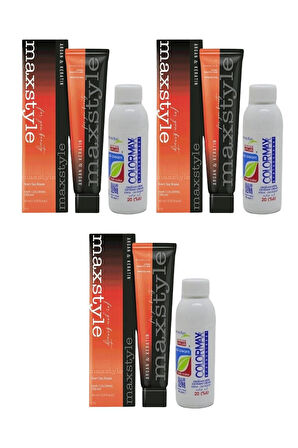 Maxstyle A2619 Argan Keratin 2025/01.10 Mavi Siyah 60 Ml 3 Ad Saç Boyası + 3 Ad 90 Ml Oksidan Set