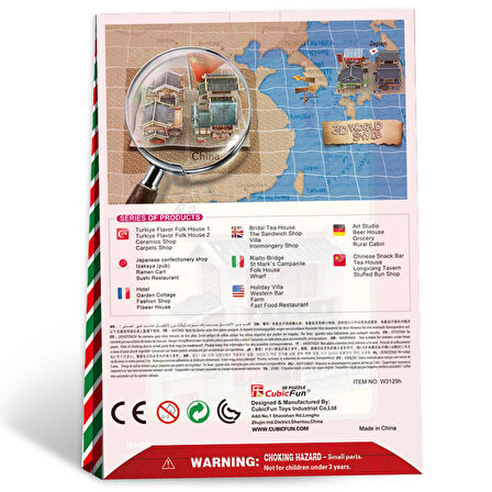 Cubic Fun 3D 30 Parça Puzzle Çin Restoranı