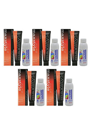 Maxstyle A2657 Argan Keratin 2025/05.34 Çikolata Kahve 60 Ml 5 Adet Saç Boyası + 5 Ad 90 Ml Oksidan