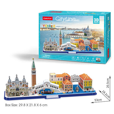 CubicFun Venedik 3D Puzzle 126 Parça
