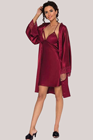 Pierre Cardin Sütyen Kaplı Sabahlık Gecelik Set 4250