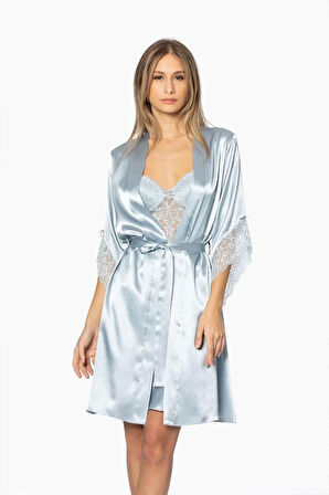 Pierre Cardin Midi Dantel Sabahlık Gecelik Set 4240 Mist