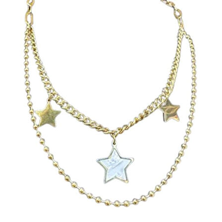 Uretti - İREM 3914 1363 Yıldız Model İkili Çelik Kolye