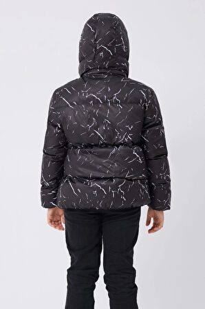 Erkek Çocuk Çıkabilir Kapüşonlu Su ve Rüzgar Geçirmez Cepli Kışlık Şişme Mont & Kaban & Parka