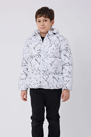 Erkek Çocuk Çıkabilir Kapüşonlu Su ve Rüzgar Geçirmez Cepli Kışlık Şişme Mont & Kaban & Parka