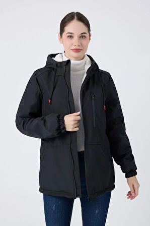 Kadın Kürklü Su Ve Rüzgar Geçirmez Kapüşonlu Kışlık Mont & Kaban & Parka