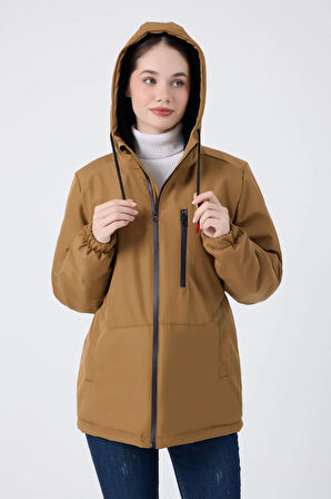 Kadın Kürklü Su Ve Rüzgar Geçirmez Kapüşonlu Kışlık Mont & Kaban & Parka