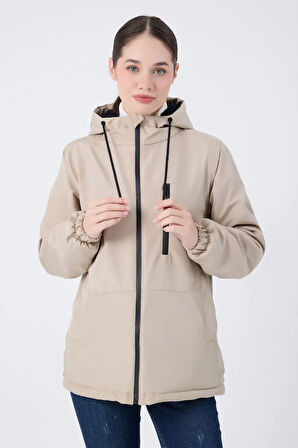 Kadın Kürklü Su Ve Rüzgar Geçirmez Kapüşonlu Kışlık Mont & Kaban & Parka