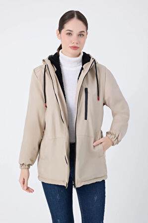 Kadın Kürklü Su Ve Rüzgar Geçirmez Kapüşonlu Kışlık Mont & Kaban & Parka