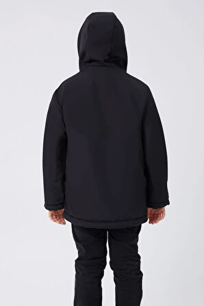 Kız Çocuk Kürklü Su ve Rüzgar Geçirmez Kapüşonlu 3 Cep Kışlık Mont & Kaban & Parka