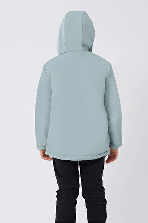 Erkek ÇocukSu Ve Rüzgar Geçirmez Kapüşonlu 3 Cep Kışlık Mont & Kaban & Parka