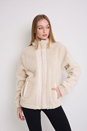 Kadın Rüzgar Geçirmez Welsoft Çift Cepli Kışlık Mont