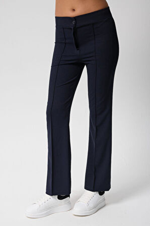 Kadın Yüksek Bel Toparlayıcı İspanyol Paça Palazzo Pantolon