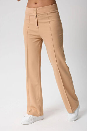 Kadın Yüksek Bel Toparlayıcı İspanyol Paça Palazzo Pantolon