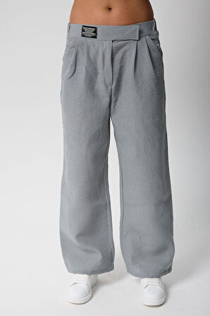 Kadın Yüksek Bel Cırtlı Beli Palazzo Pantolon