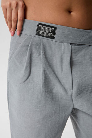 Kadın Yüksek Bel Cırtlı Beli Palazzo Pantolon