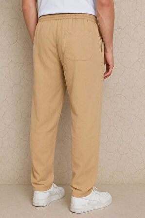 Erkek Keten Bol Kesim Rahat Kalıp Pantolon