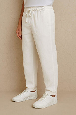 Erkek Keten Bol Kesim Rahat Kalıp Pantolon