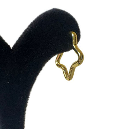 Uretti - Melik 9215  6'lı Gold Renkli Yıldız Küpe 3 Çift Kombin Çoklu Küpe