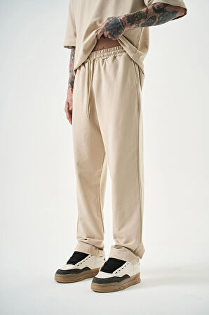 Erkek Basic Baggy Eşofman Altı Bej