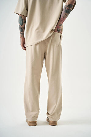 Erkek Basic Baggy Eşofman Altı Bej