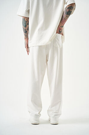 Erkek Basic Baggy Eşofman Altı Ekru