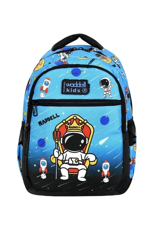 Okul Cantasi Siyah Mavi Astronot Desenli Erkek Cocuk Ilkokul Sirt Cantasi Beslenme Cantasi Just Polo