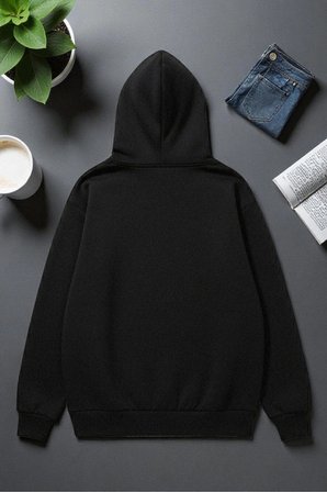 Unisex Nyc Tasarım Baskılı Kapüşonlu Sweatshirt