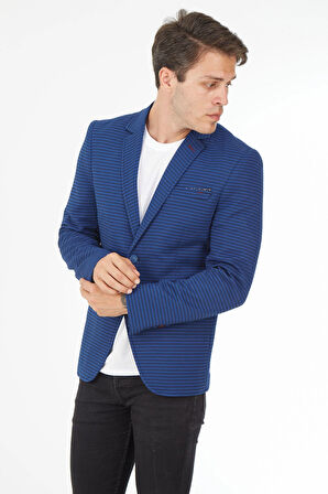 Sposo 5105 Dar Kalıp Örme Kumaş Açık Laci Erkek Blazer Ceket