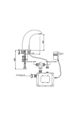 Elite Fotoselli Lavabo Bataryası Siyah 510523B