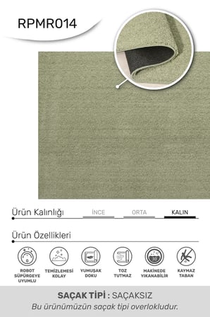 ANATOLIA HALI/Pars-YEŞİL-Premium Kadifemsi Halı Oturma Odası-Salon
